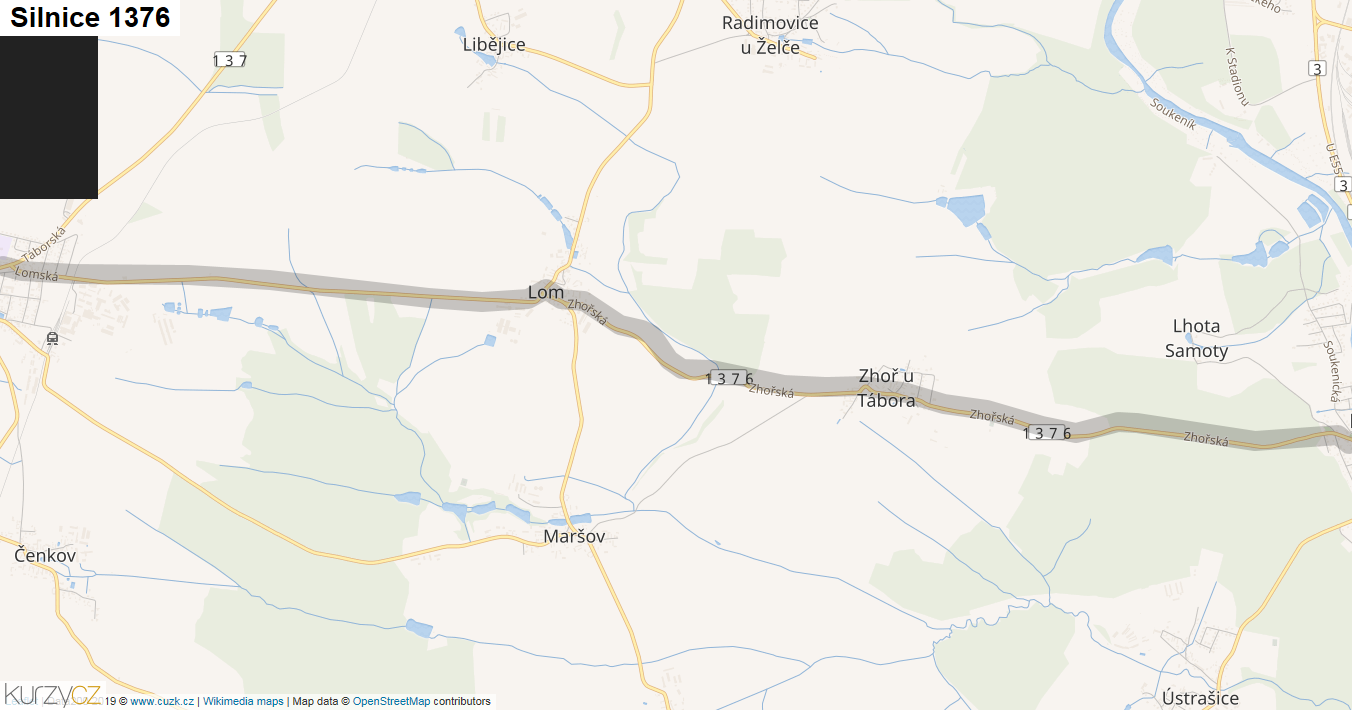 Silnice 1376 - mapa Silnice 1376
