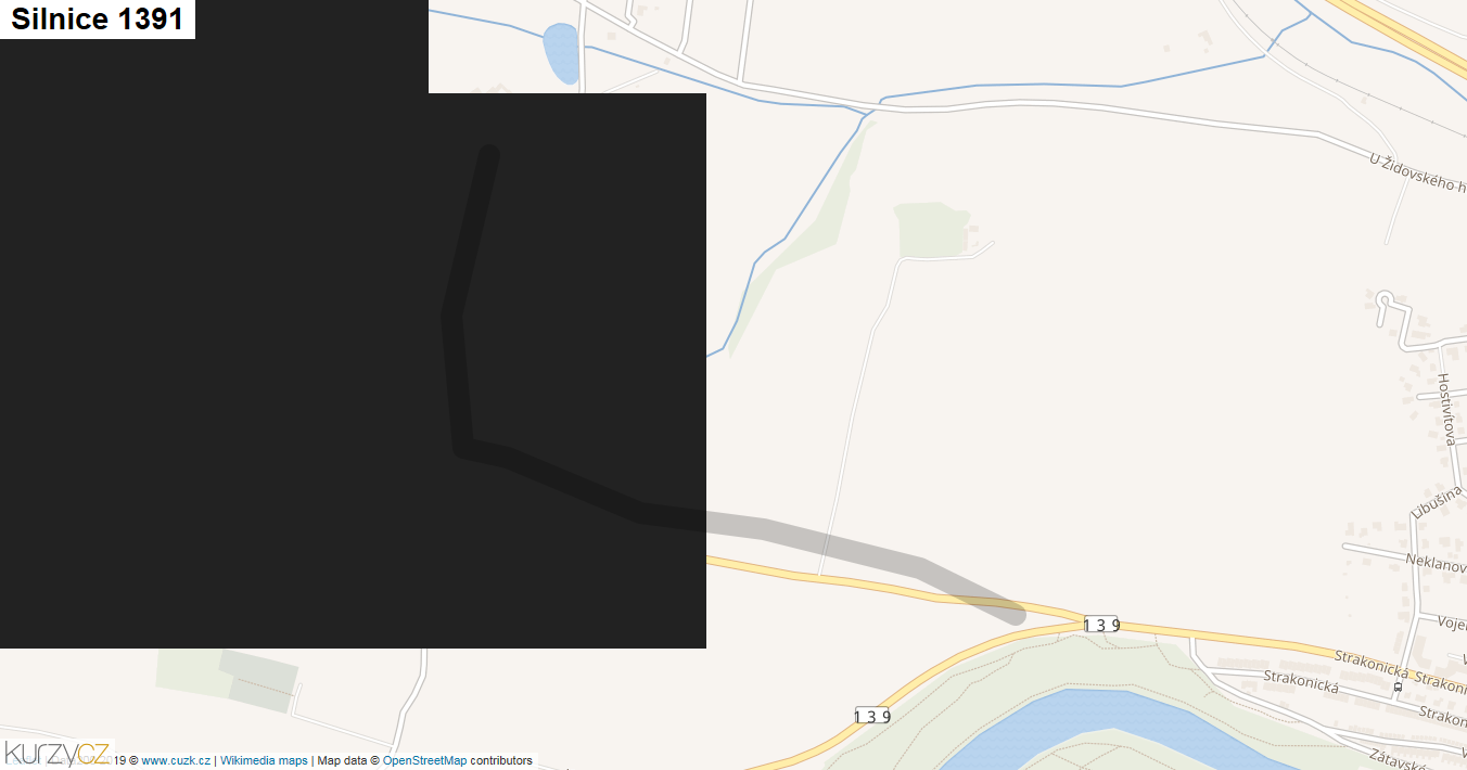 Silnice 1391 - mapa Silnice 1391