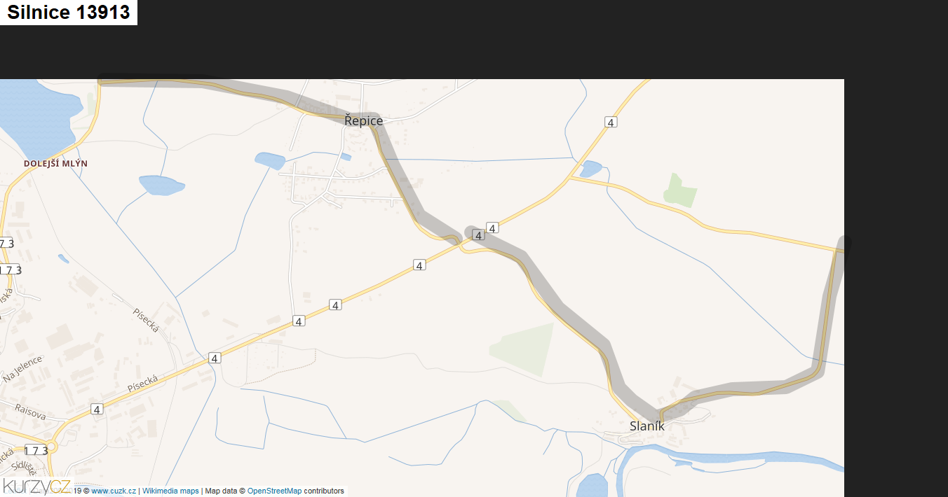Silnice 13913 - mapa Silnice 13913
