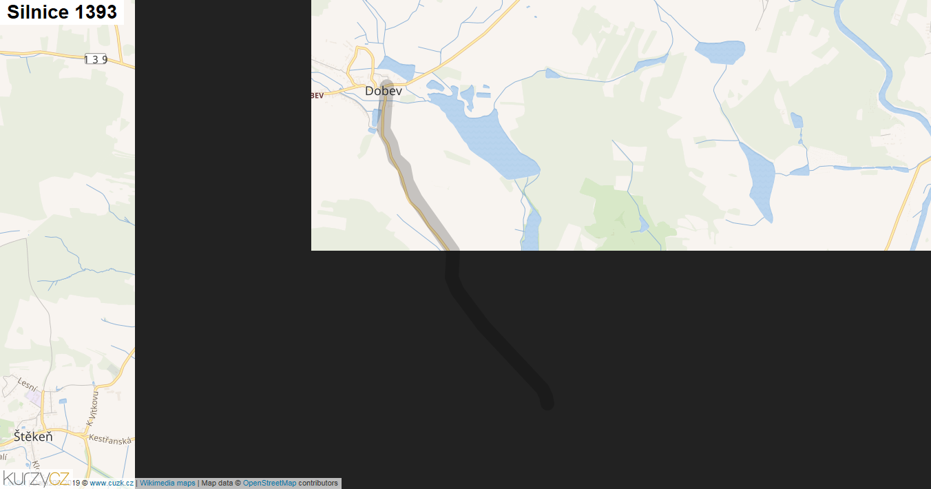 Silnice 1393 - mapa Silnice 1393