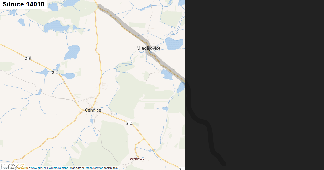 Silnice 14010 - mapa Silnice 14010
