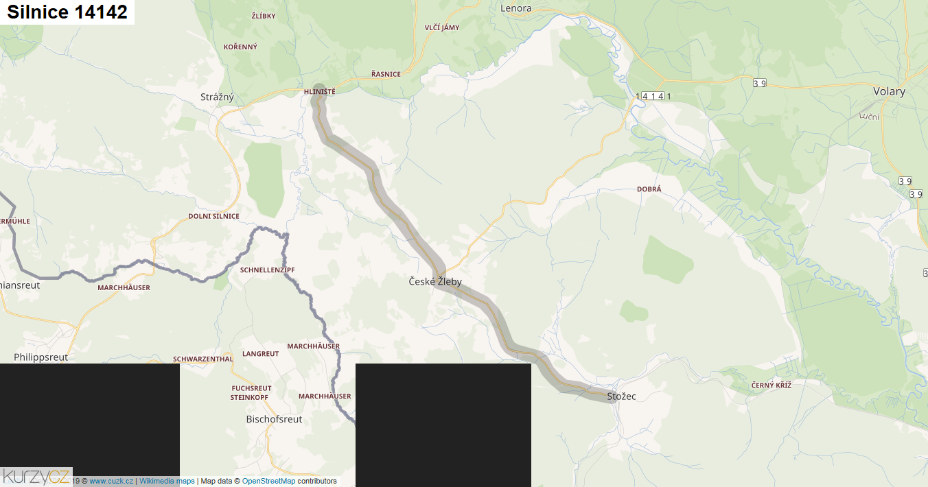 Silnice 14142 - mapa Silnice 14142
