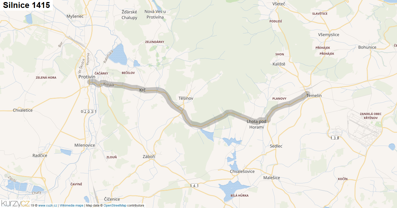 Silnice 1415 - mapa Silnice 1415