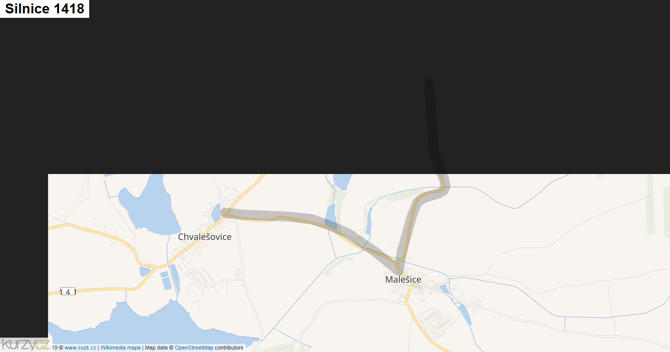 Silnice 1418 - mapa Silnice 1418