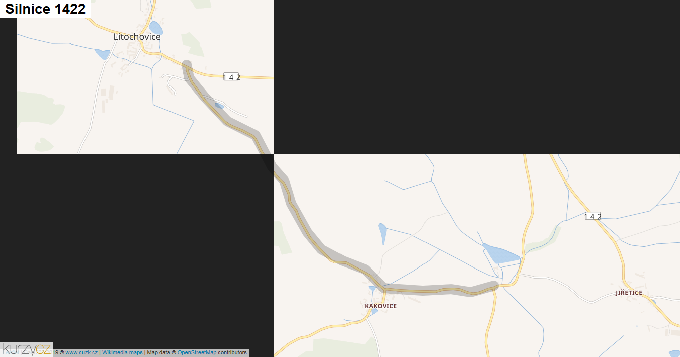 Silnice 1422 - mapa Silnice 1422
