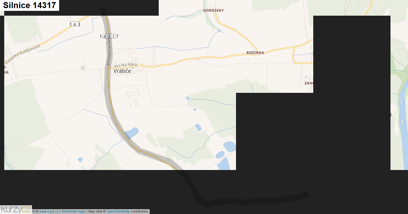 Silnice 14317 - mapa Silnice 14317