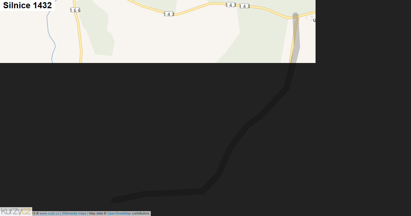 Silnice 1432 - mapa Silnice 1432