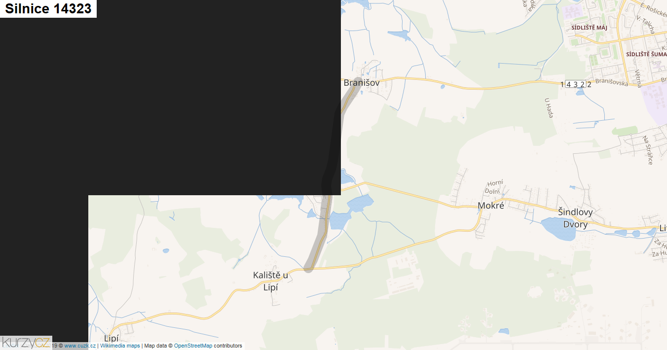 Silnice 14323 - mapa Silnice 14323
