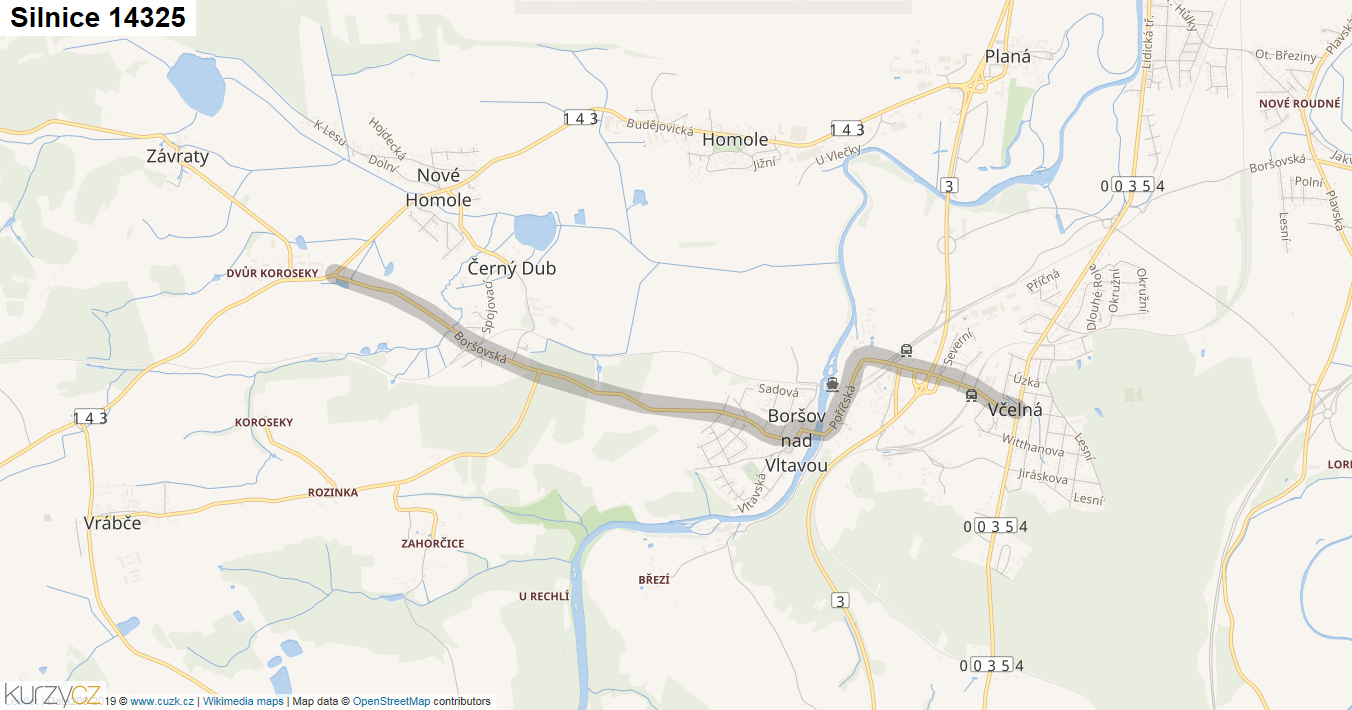Silnice 14325 - mapa Silnice 14325