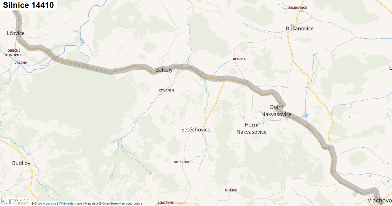 Silnice 14410 - mapa Silnice 14410