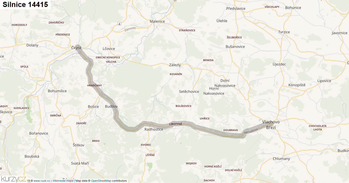 Silnice 14415 - mapa Silnice 14415