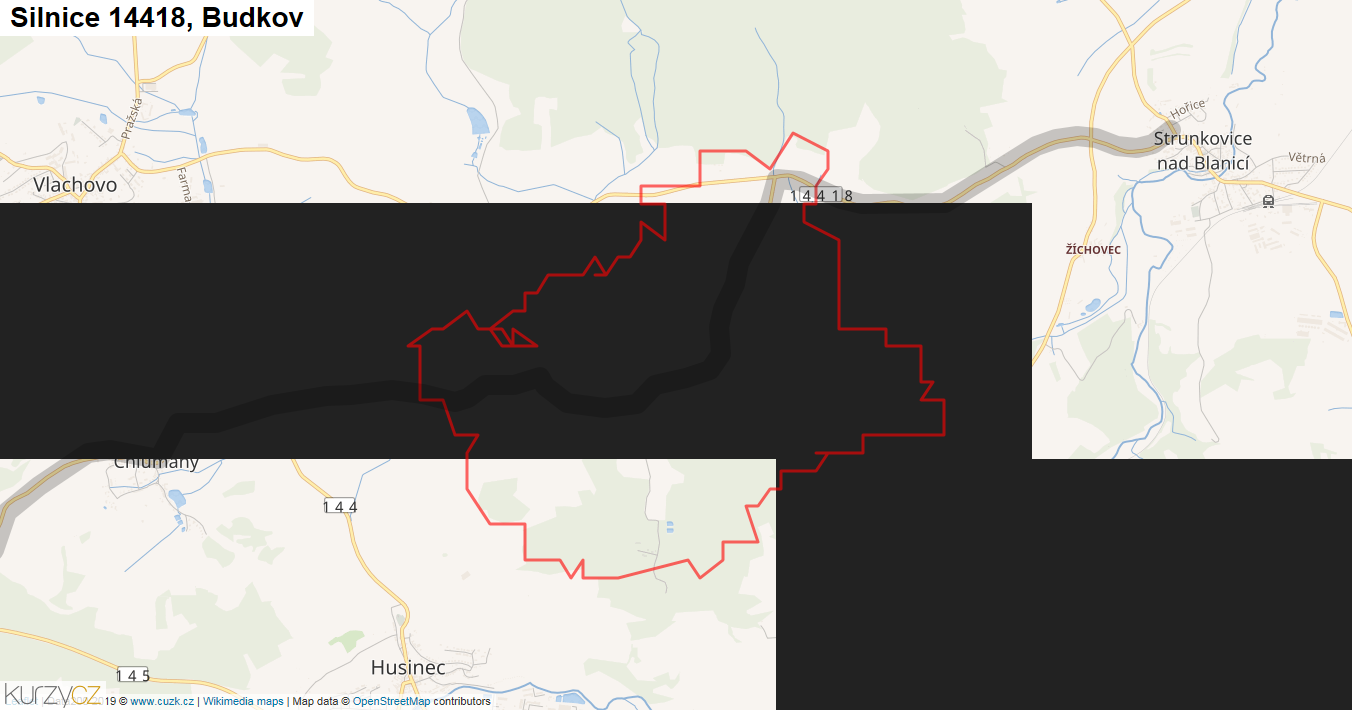 Budkov, Silnice 14418 - Mapa