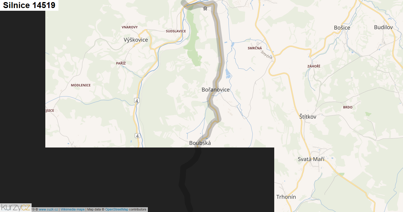 Silnice 14519 - mapa Silnice 14519