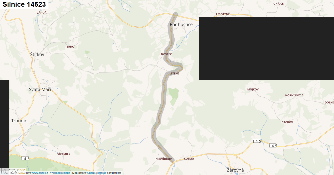 Silnice 14523 - mapa Silnice 14523