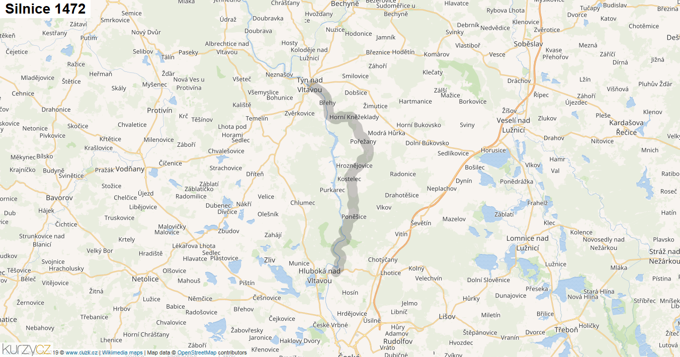 Silnice 1472 - mapa Silnice 1472