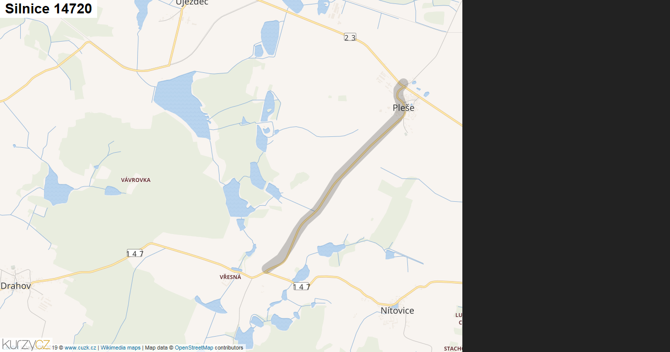 Silnice 14720 - mapa Silnice 14720
