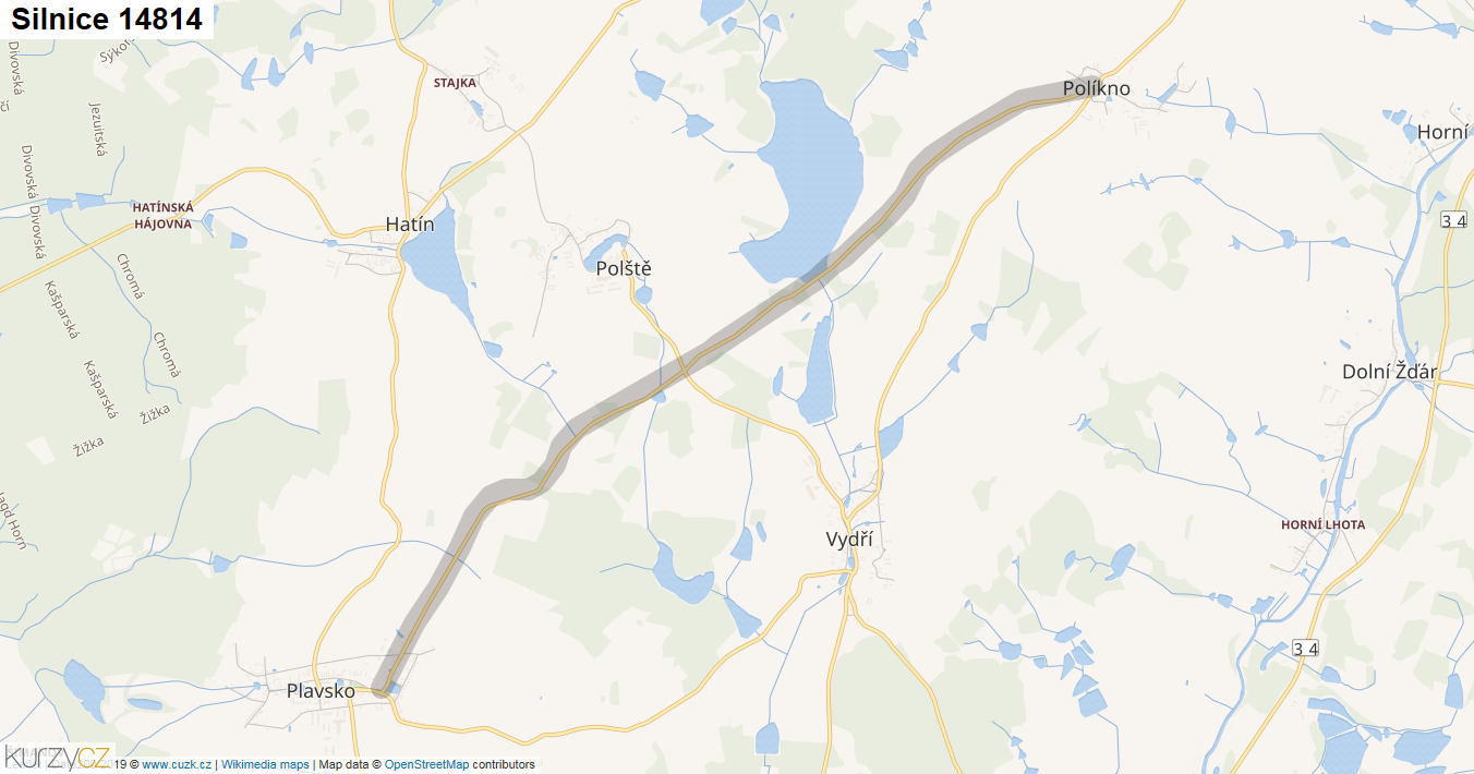 Silnice 14814 - mapa Silnice 14814