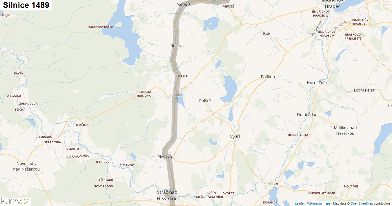Silnice 1489 - mapa Silnice 1489