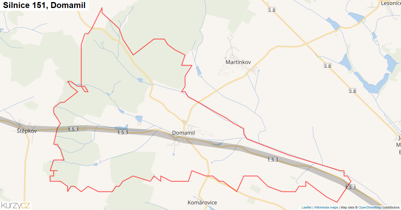 Domamil, Silnice 151 - Mapa