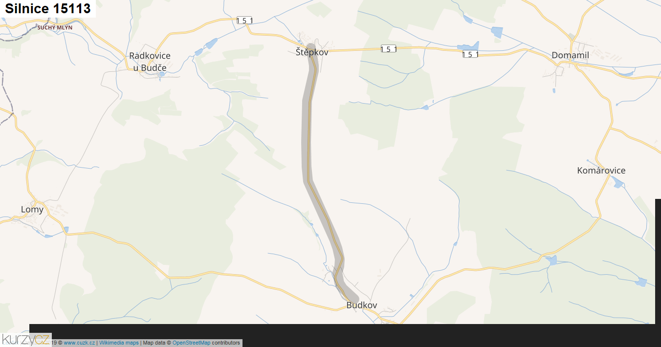 Silnice 15113 - mapa Silnice 15113