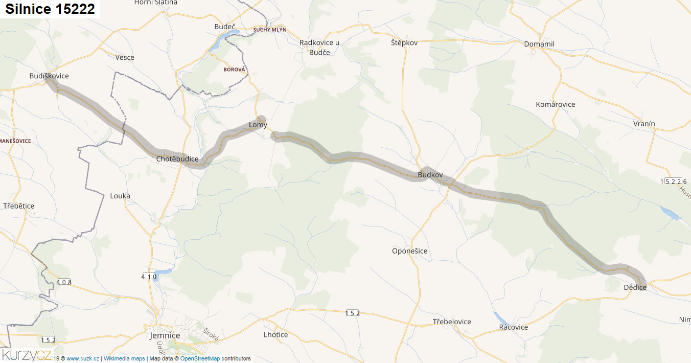 Silnice 15222 - mapa Silnice 15222