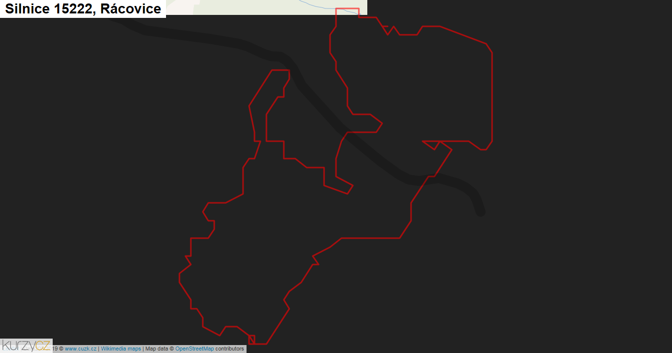 Rácovice, Silnice 15222 - Mapa