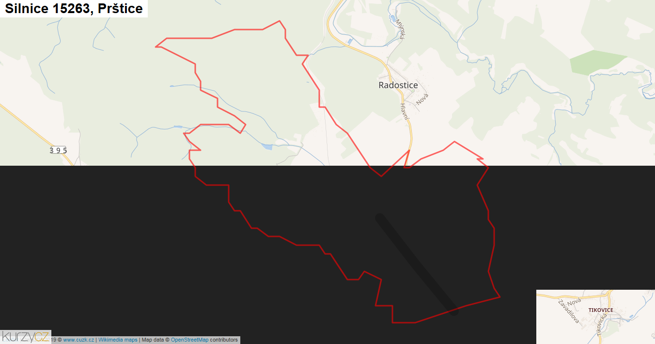 Prštice, Silnice 15263 - Mapa
