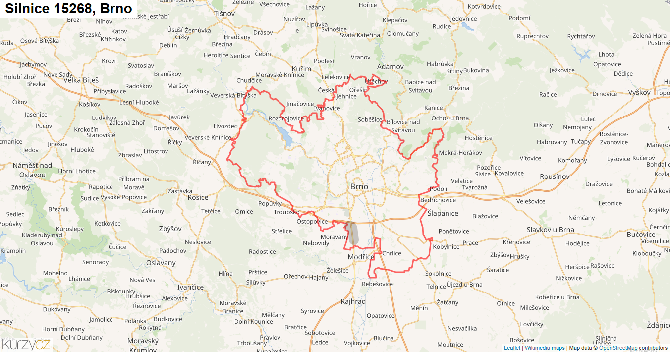 Brno, Silnice 15268 - Mapa