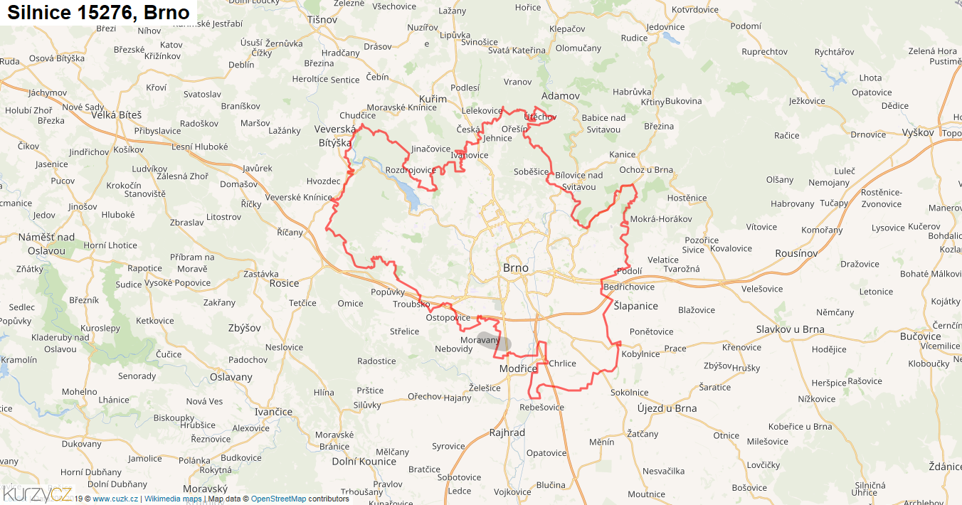 Brno, Silnice 15276 - Mapa