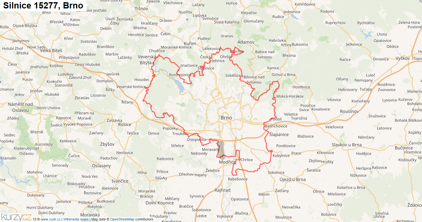 Brno, Silnice 15277 - Mapa