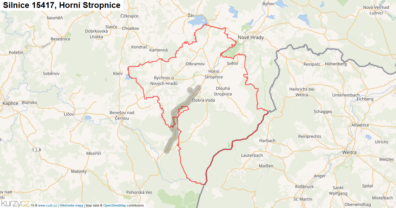 Horní Stropnice, Silnice 15417 - Mapa
