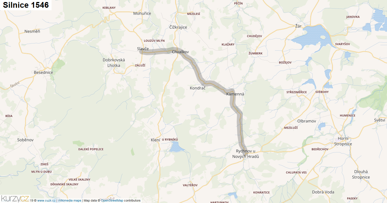 Silnice 1546 - mapa Silnice 1546