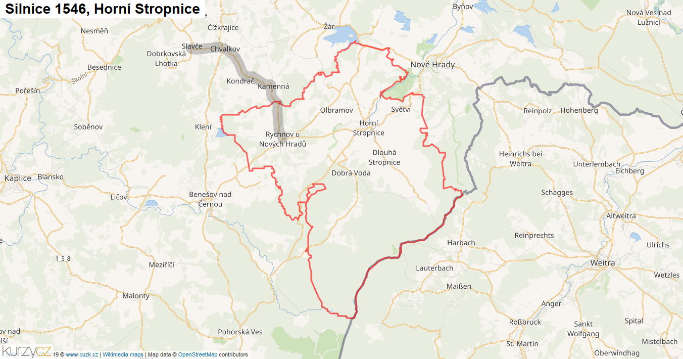 Horní Stropnice, Silnice 1546 - Mapa