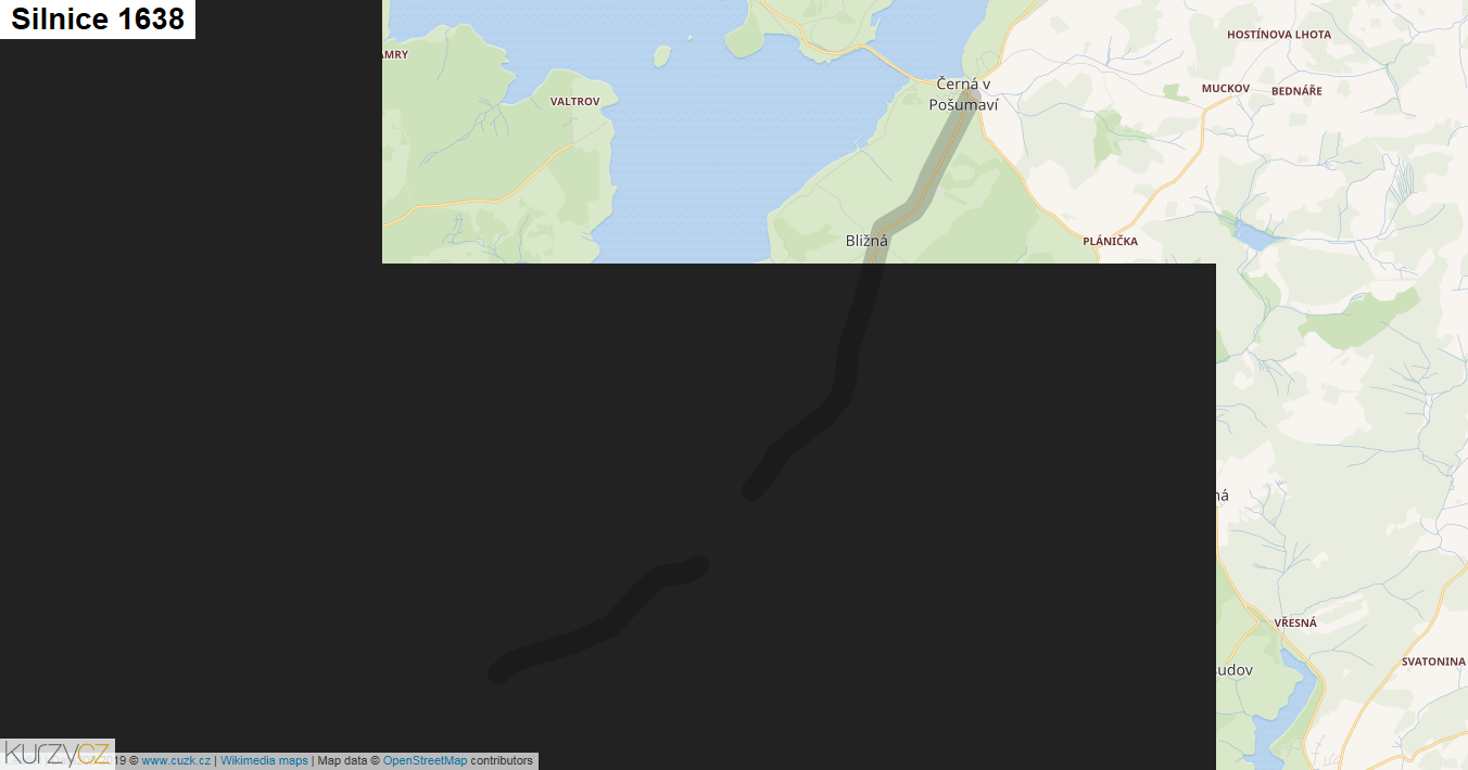 Silnice 1638 - mapa Silnice 1638