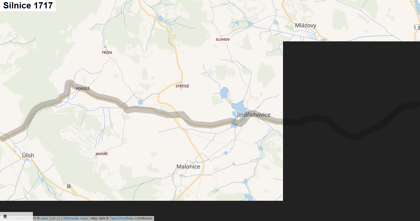 Silnice 1717 - mapa Silnice 1717