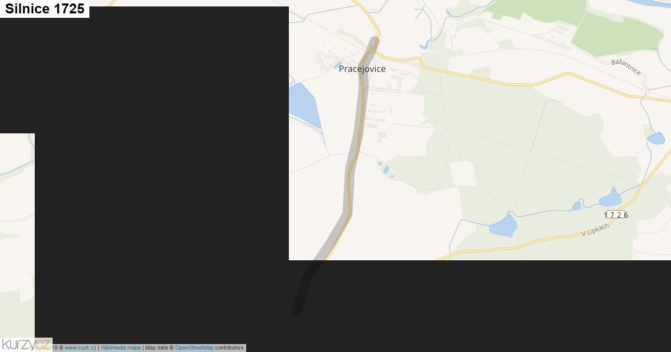 Silnice 1725 - mapa Silnice 1725