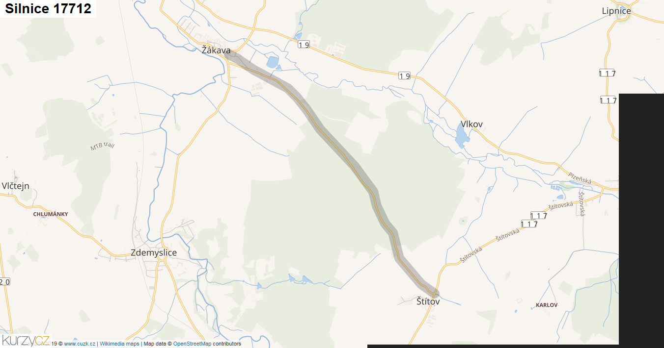 Silnice 17712 - mapa Silnice 17712