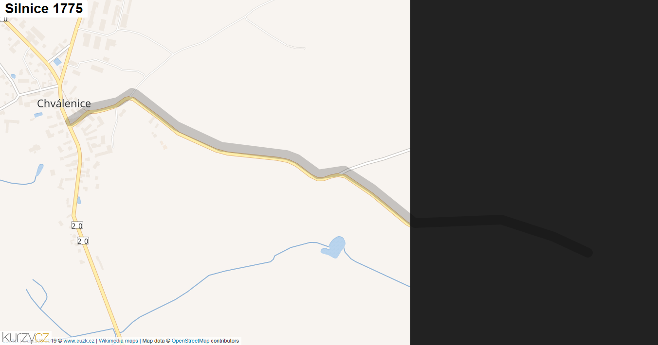 Silnice 1775 - mapa Silnice 1775