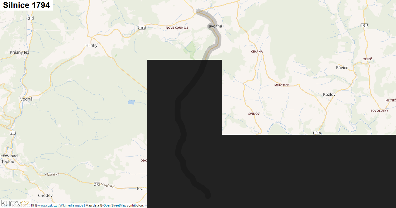 Silnice 1794 - mapa Silnice 1794