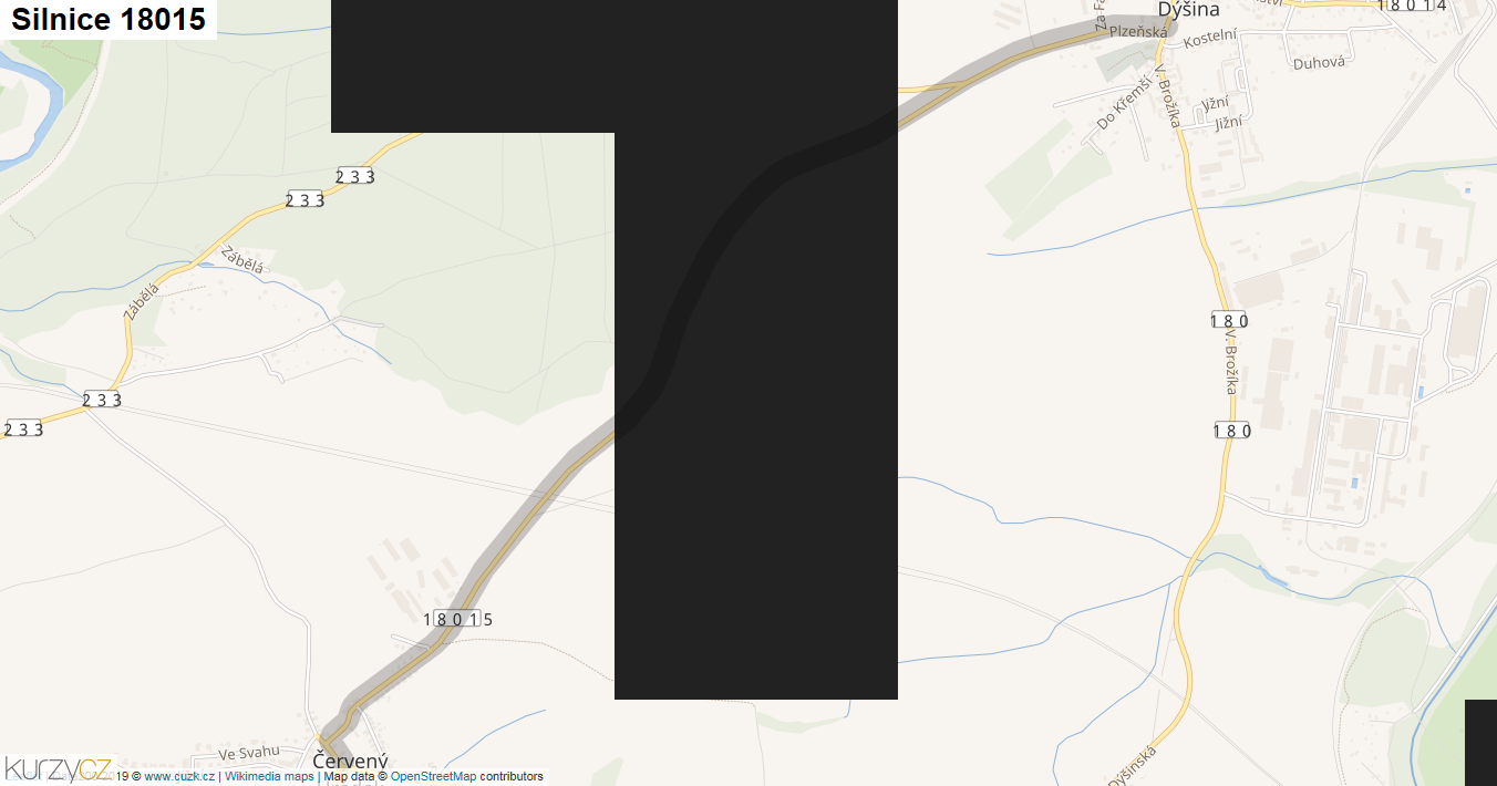 Silnice 18015 - mapa Silnice 18015