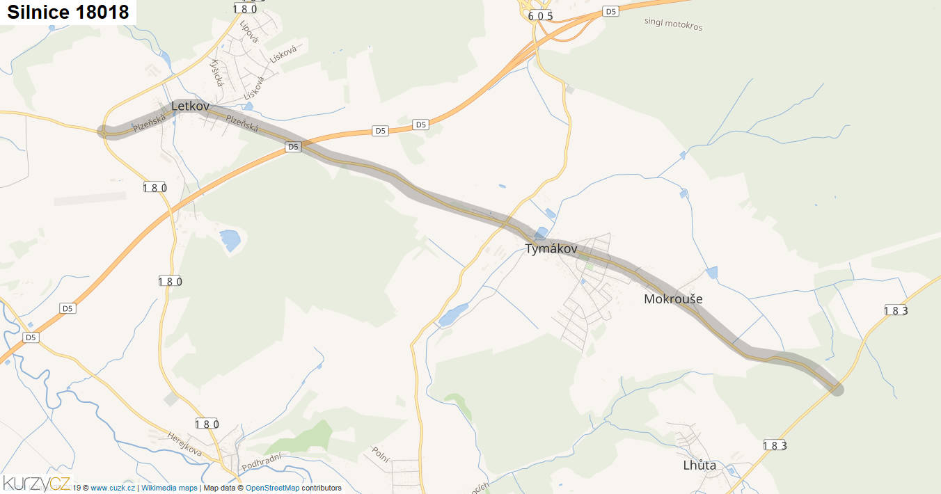 Silnice 18018 - mapa Silnice 18018
