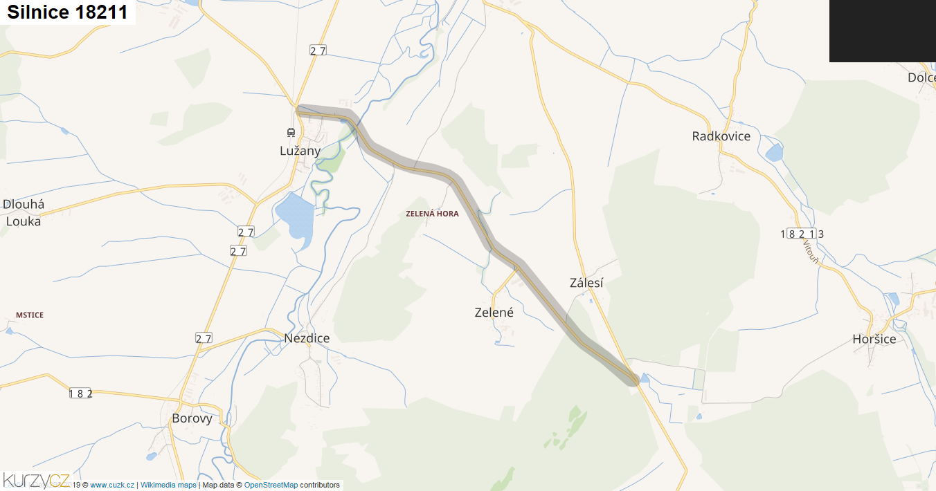 Silnice 18211 - mapa Silnice 18211