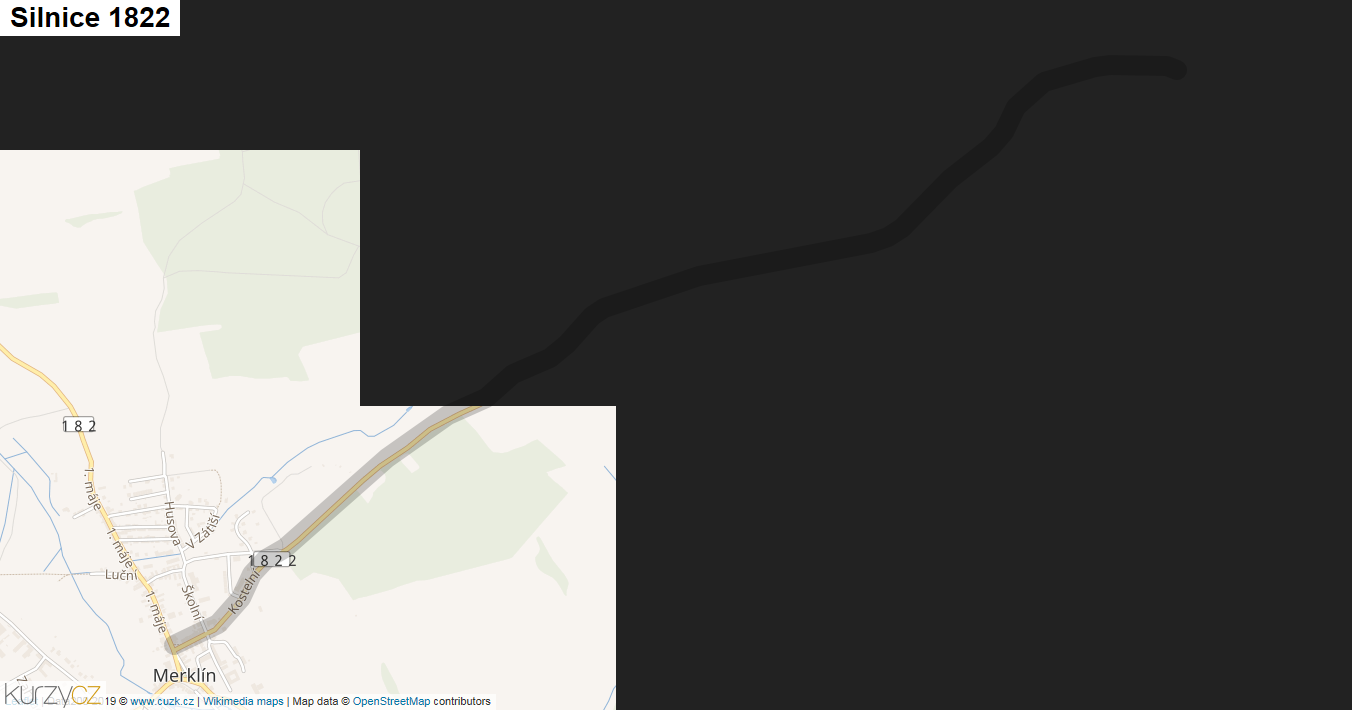 Silnice 1822 - mapa Silnice 1822