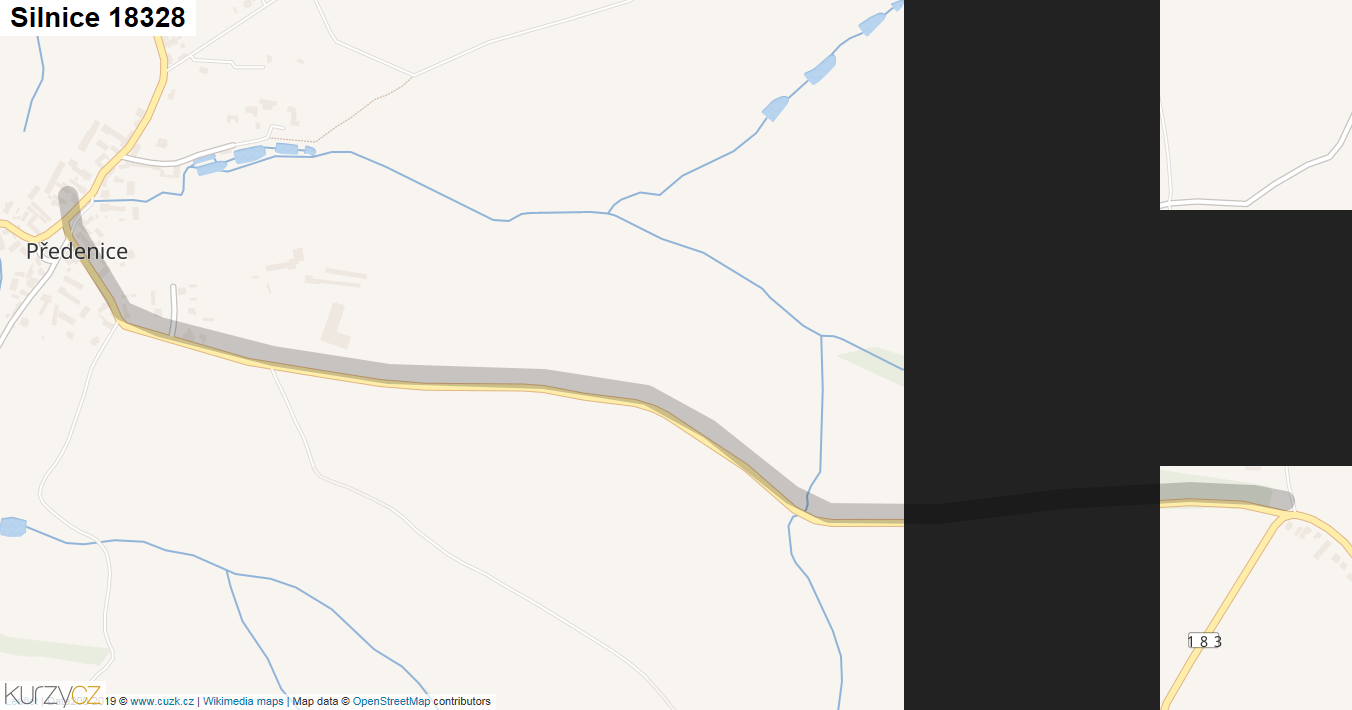 Silnice 18328 - mapa Silnice 18328