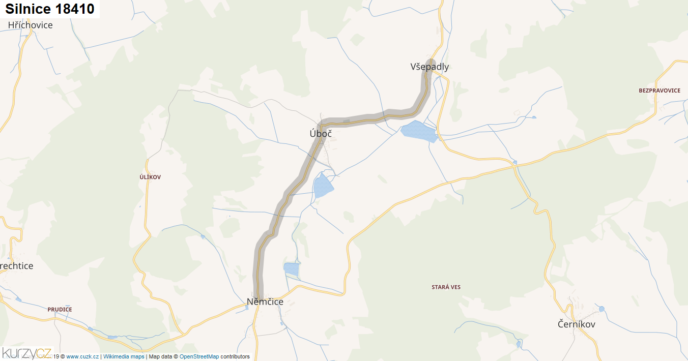 Silnice 18410 - mapa Silnice 18410