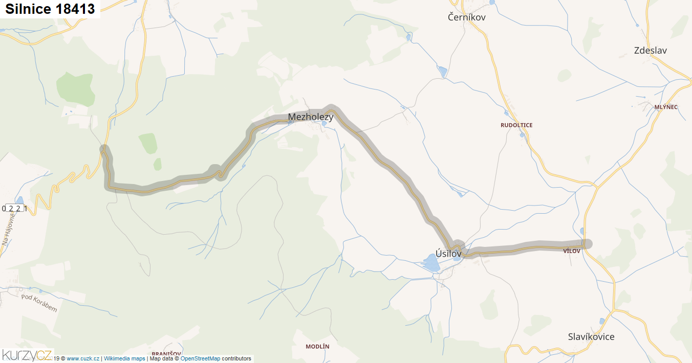 Silnice 18413 - mapa Silnice 18413