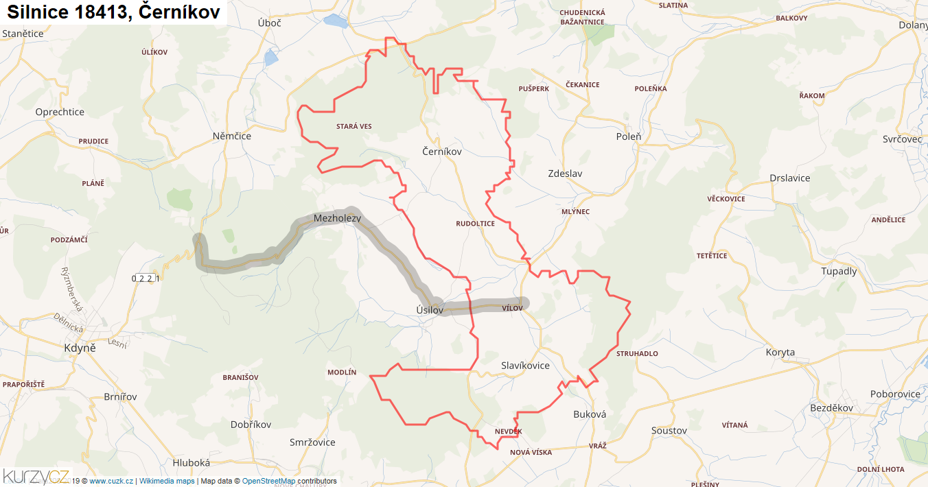 Černíkov, Silnice 18413 - Mapa