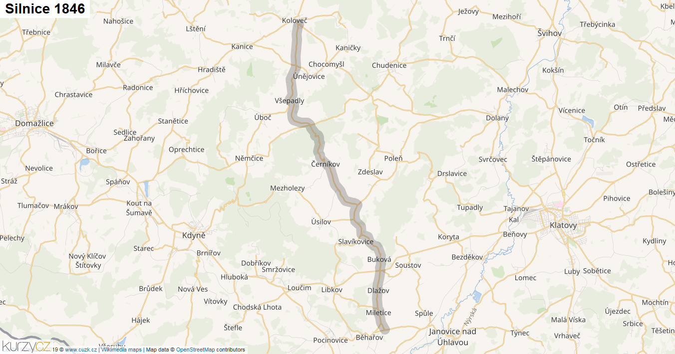 Silnice 1846 - mapa Silnice 1846