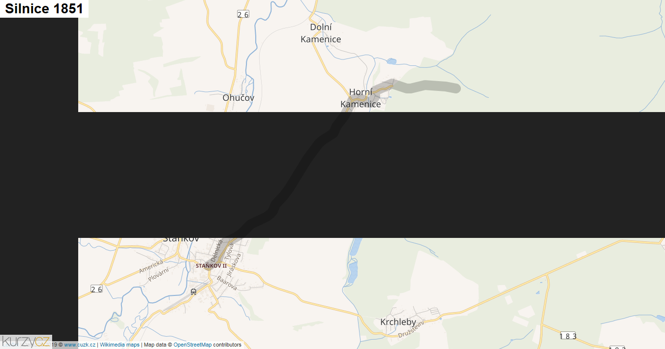 Silnice 1851 - mapa Silnice 1851