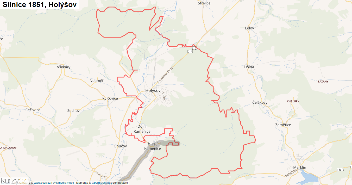 Holýšov, Silnice 1851 - Mapa
